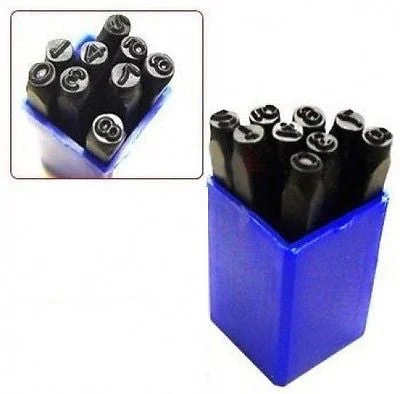 1/2" Large Metal Number Punch Stamp Set Stamping Stamper Steel Die Tool Kit