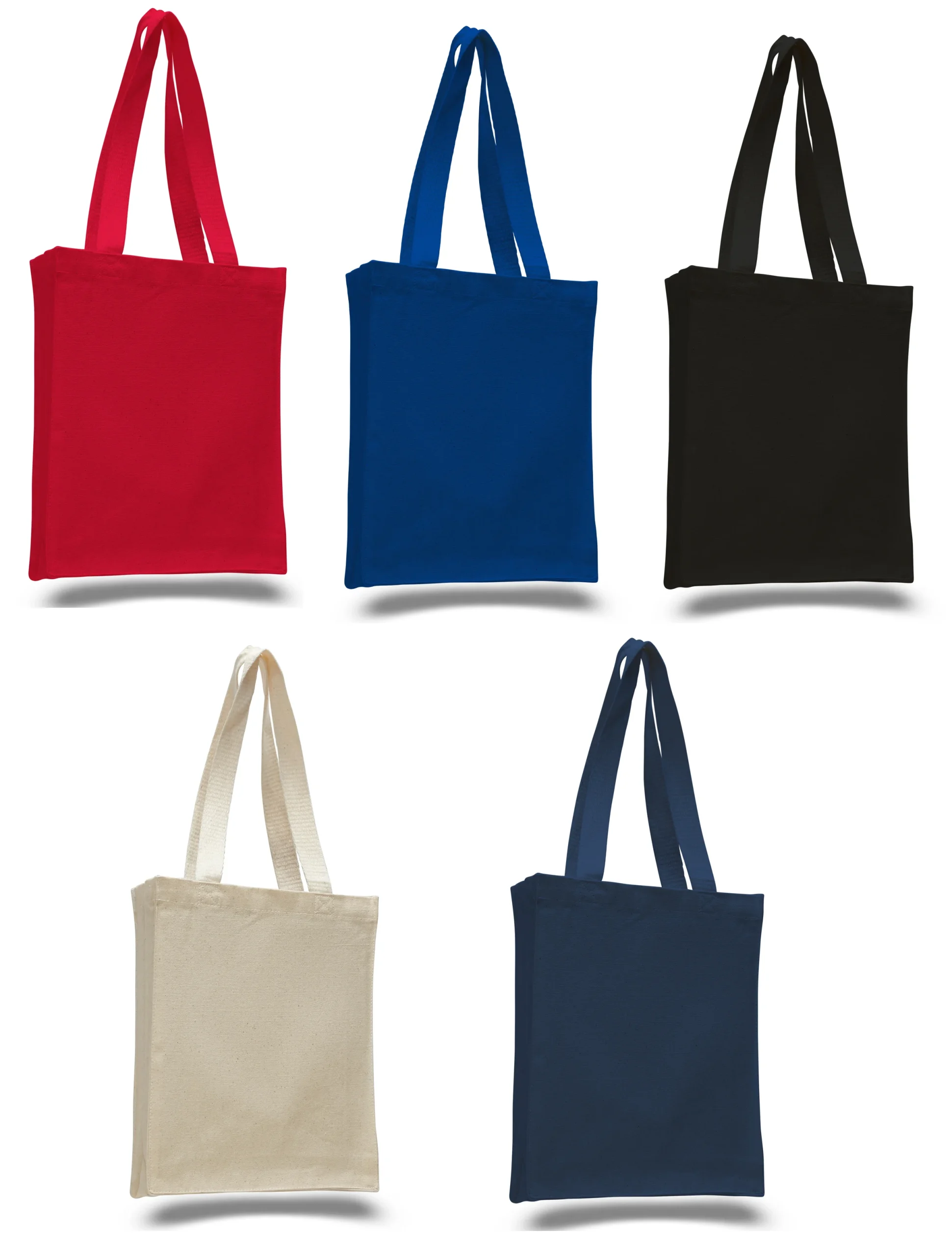 10" Canvas Tote Bags w/ Bottom Gusset