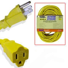 100 Foot Yellow 12 Gauge Wire 12-3 Power Cord Electric Electrical Extension