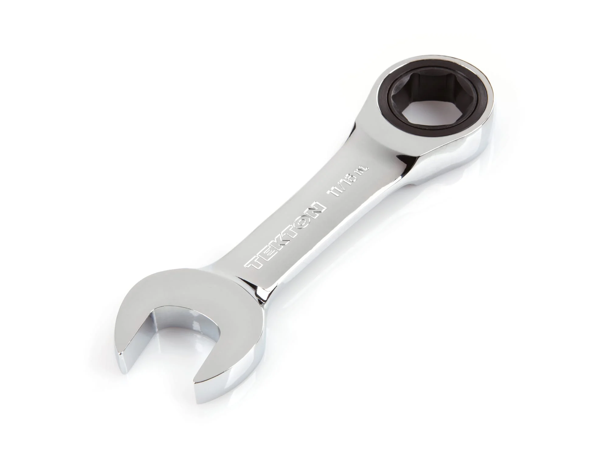 11/16 Inch Stubby Ratcheting Combination Wrench