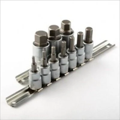12 Pc 3/8" and 1/2" Drive SAE Standard Hex Bit Allen Key Socket Tool Set Hexagon