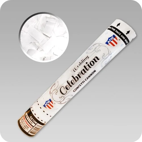 12" White Wedding Confetti Cannons