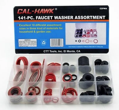141 pc Rubber Garden Hose Faucet Sink Plumbing Washer Seal Ring Assortment Set Kit