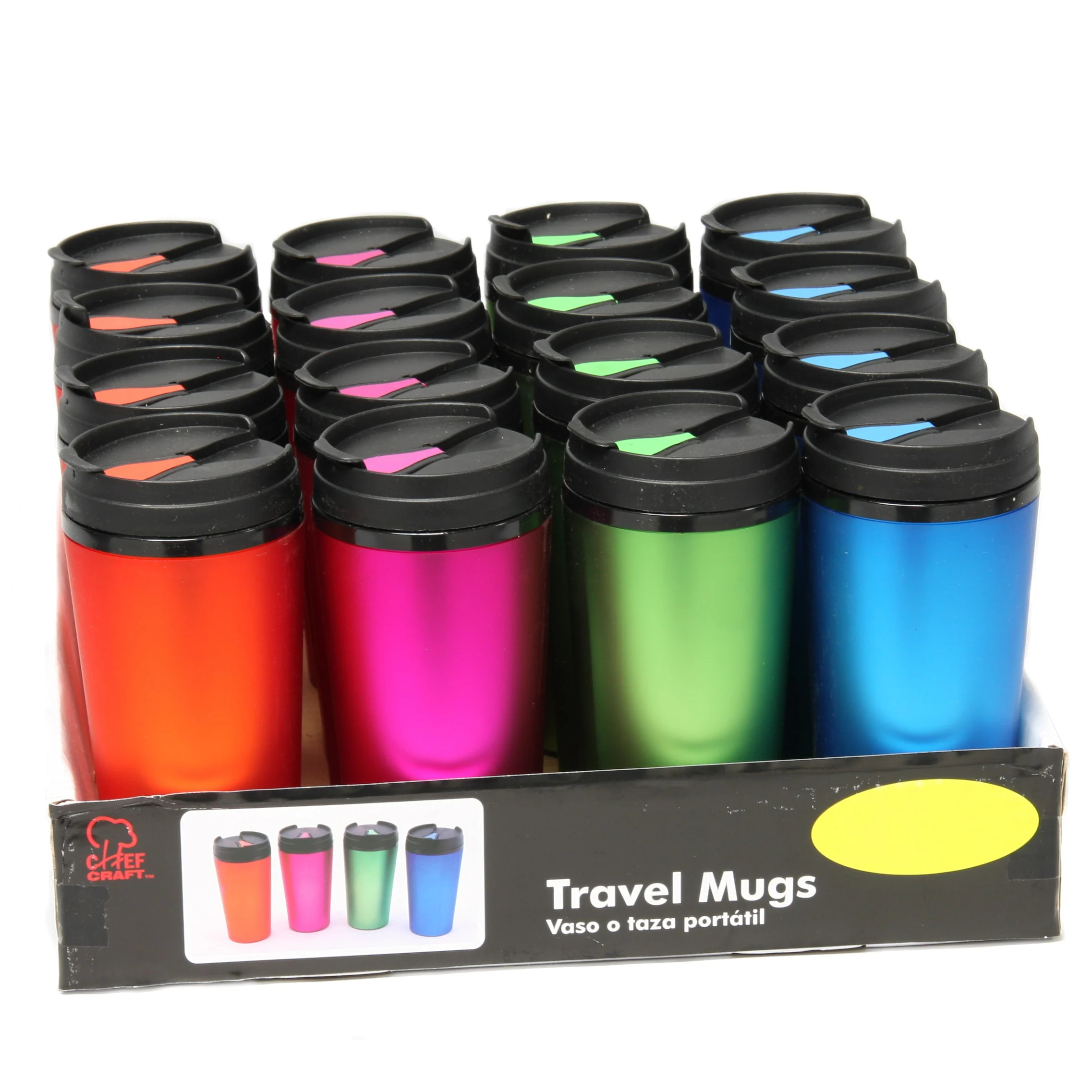 16.5 oz. Travel Mugs PDQ in Shelf Display