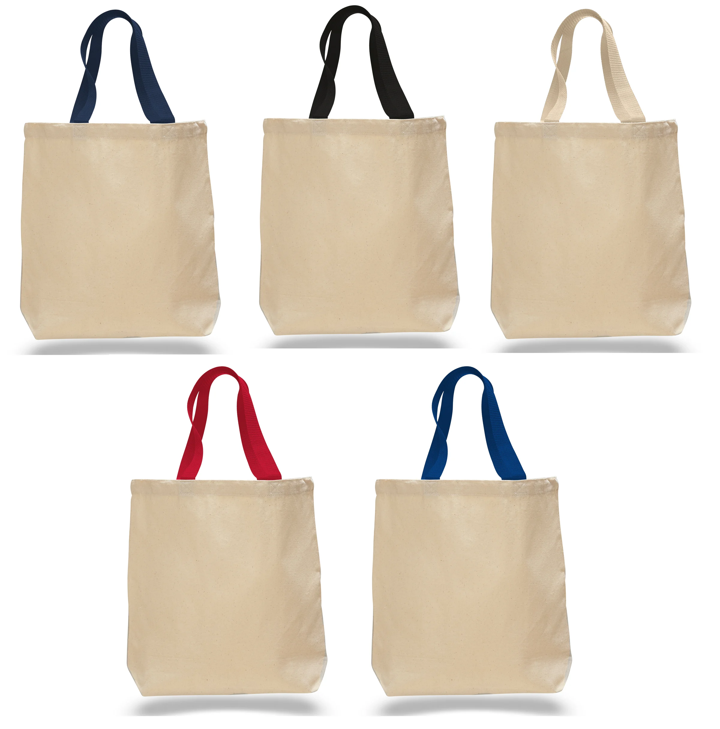 19" Canvas Tote Bags w/ Contrasting Handles