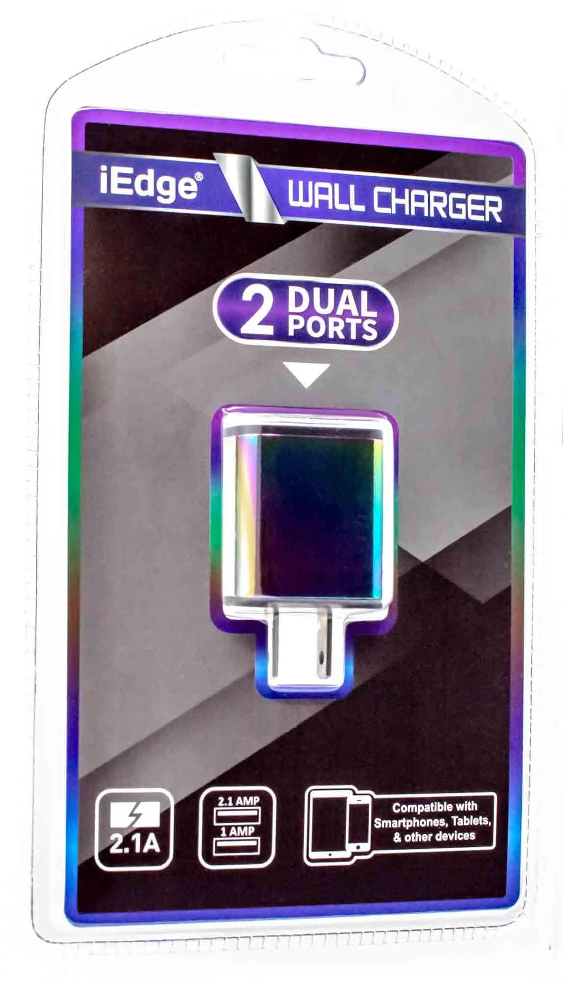 2.1 Amp Dual Port Rainbow Metal Home Chargers