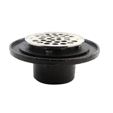 2" No Hub Cast Iron Bolt Down Drain w/ S.S. Strainer