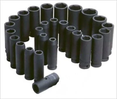 22 Piece 1/2" Drive Deep Metric Standard SAE Impact Socket Wrench Tool Set