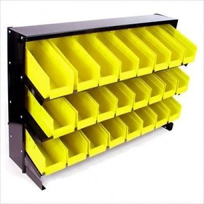 24 Plastic Bin Small Parts Storage Container Trays Rack Organizer Table Top