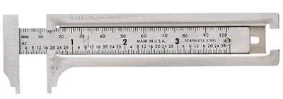 3" Metric English Standard SAE Sliding Slide Pocket Thickness Caliper Ruler Tool