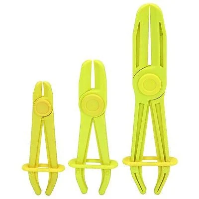 3 Piece Mechanic's Rubber Hose Line Clamp Plier Pincher Tool Set Vacuum Fuel Lines