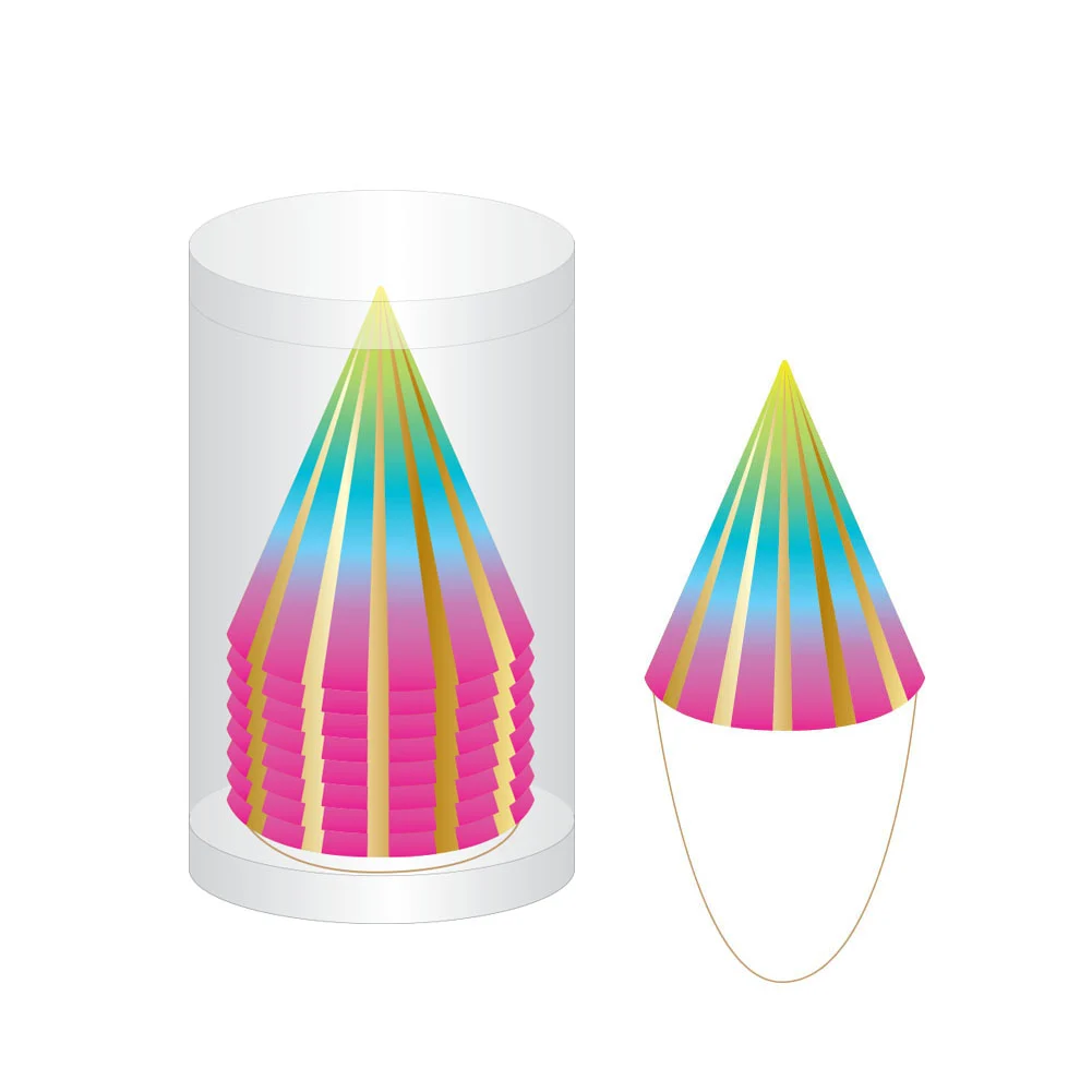 3" Rainbow Mini Hat w/ Hot Stamp- 8-Packs