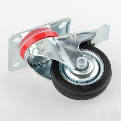 3" Rubber Wheel Swivel Rotating Caster Wheel with Locking Brake Castor
