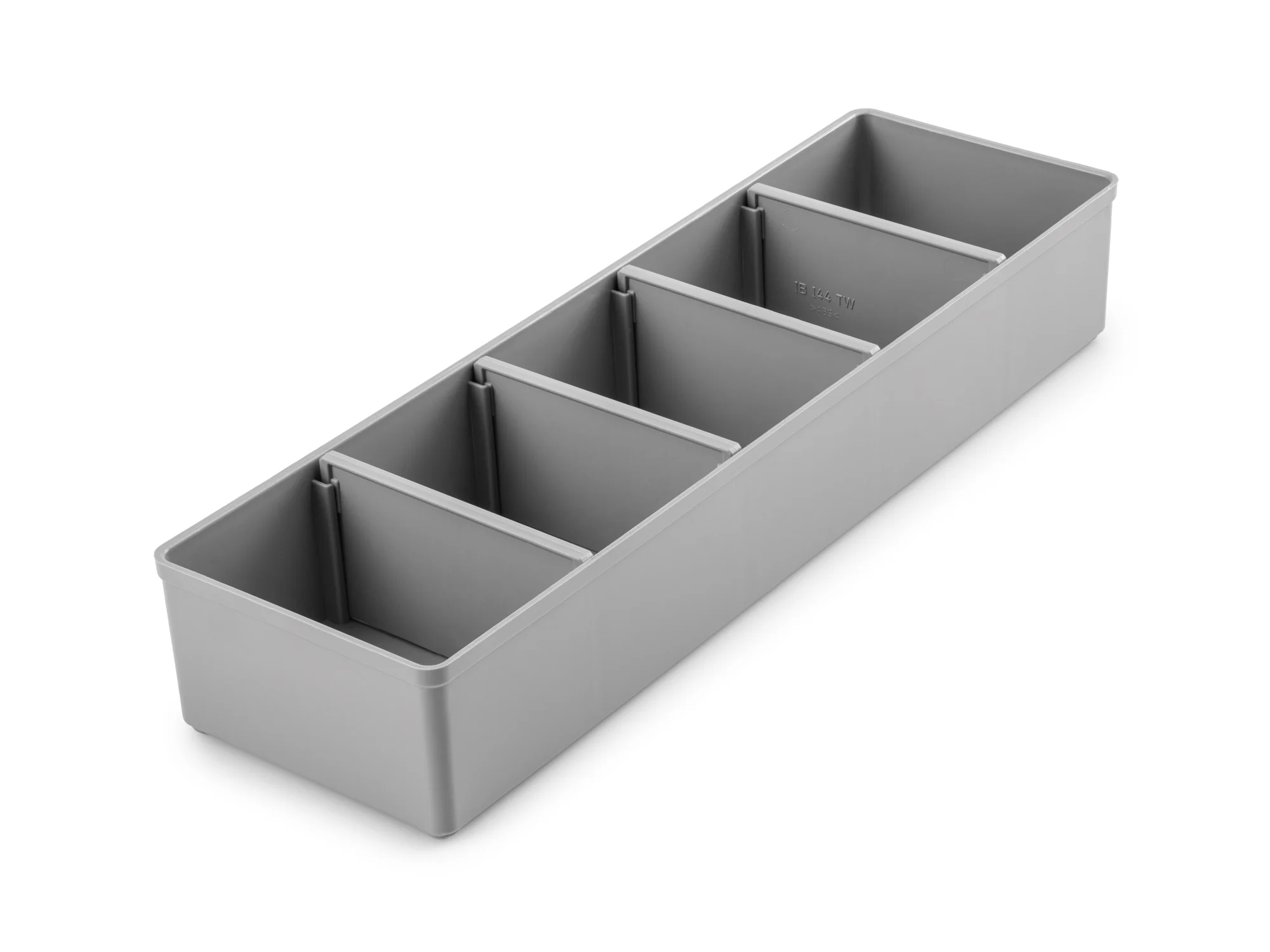 3 x 10 Inch Shallow Organizer Bin with Dividers (Gray)