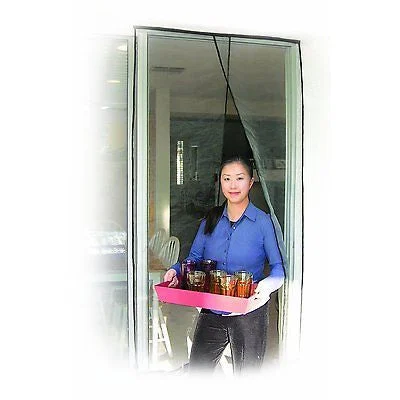 36" Instant Hook and Loop Screen Door for House Home Front Door Bug Screendoor Mesh