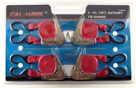 4-pc. 15' x 1" Ratchet Tie Down