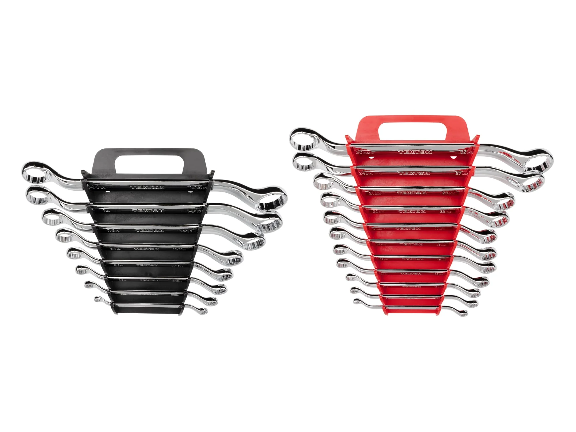 45-Degree Offset Box End Wrench Set with Holders (19-Piece)