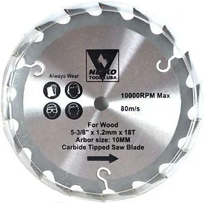 5 3/8" Carbide Tip Tipped Circular Saw Blade for Saw Wood Cutting 18 Tooth