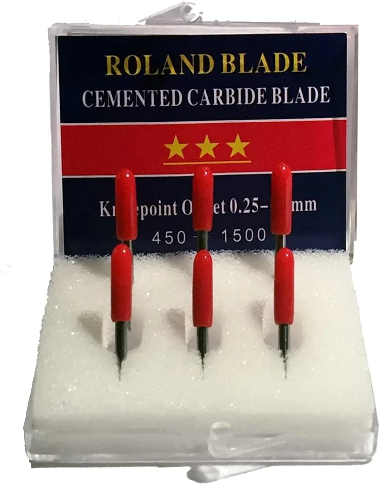 6-Pack 45 Degree Standard Angle Sign Making Vinyl Sign Plotter Knife Blade Replacement cemented Carbide Set Compatible with Roland Refine US Cutter Bridge MH