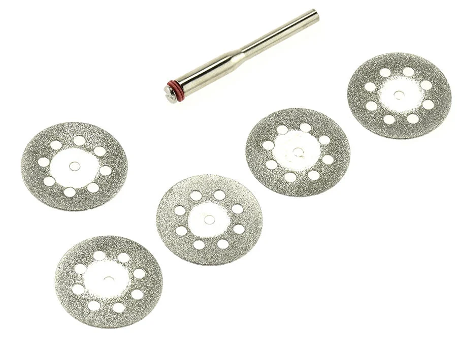 6 Piece 1/8" Shank Diamond Cutting Discs