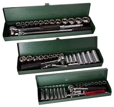 60 Piece SAE Standard Socket Ratchet Wrench Tool Set Kit