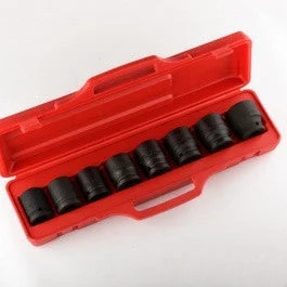 8 Piece 3/4" Drive Black Air Impact Metric Size Sized Socket Tool Set