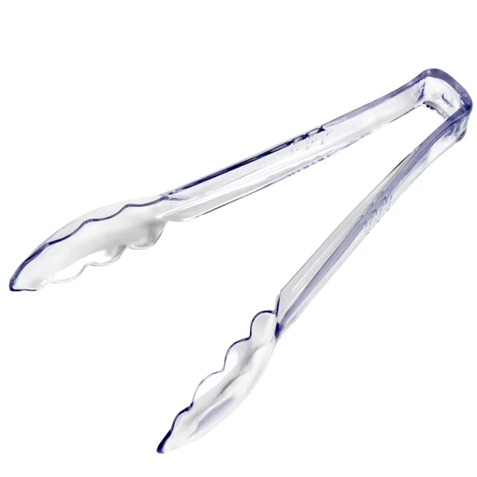 9" Clear Plastic Tongs