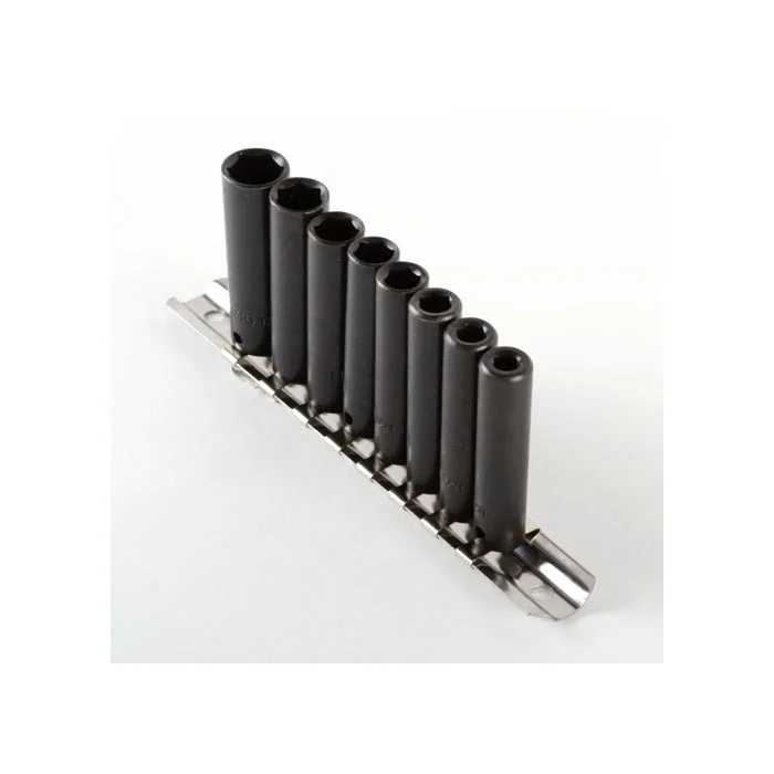 9 pc 1/4" Deep Impact Socket Set - SAE - Black