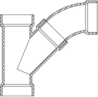 ABS DWV Combination Wye & 1/8 Bend (Two Piece) (H x H x H)