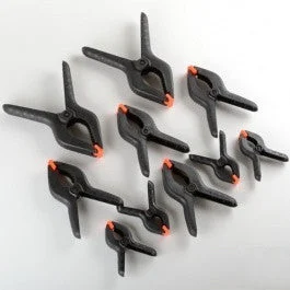Assorted 10 Piece Spring Grip Clamp Tool Set Kit for Gluing Woodworking and More
