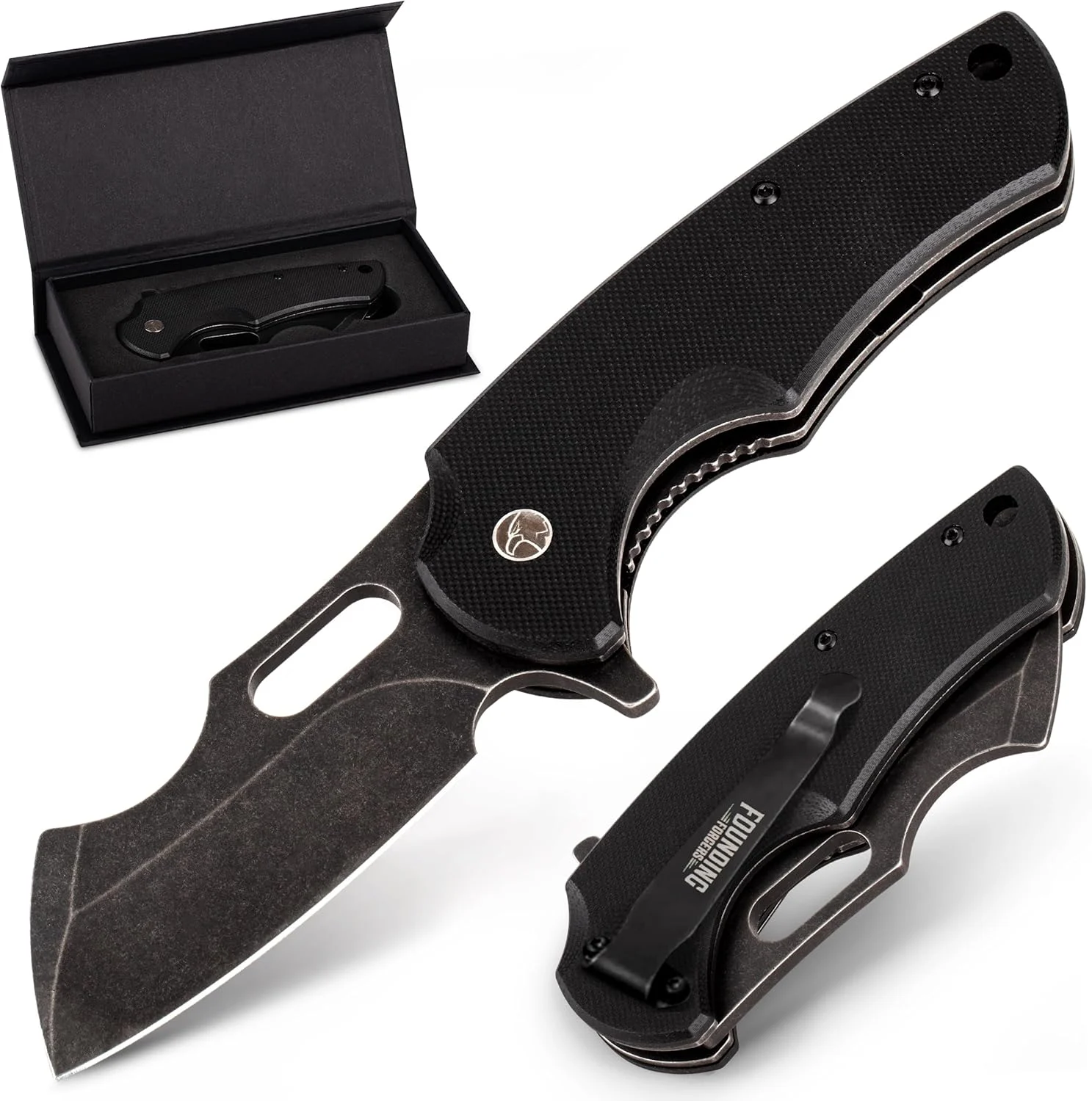 BEEFBOY Stone Wash Finish D2 Pocket Knife For Men | EDC Knife With Case Folding D2 Steel Flipper Knife Mens Work Pocket Knife Pocket Knives & Folding EDC Knives For Men