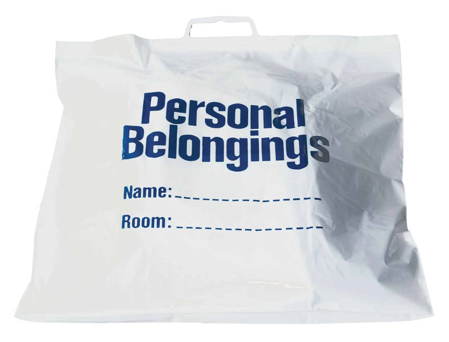 Belongings Bags w/ Handle (White w/ Blue Imprint) 18 1/2" x 20"