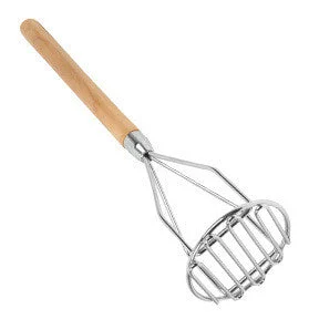 Big Long Hand Potato Masher Mashing Mash Potatoe Mixer Tool with Wooden Handle