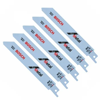 Bosch 5 Pack of Genuine 6-Inch 24T Thin Metal Recip Saw Blades - RM624-5PKB-5PK