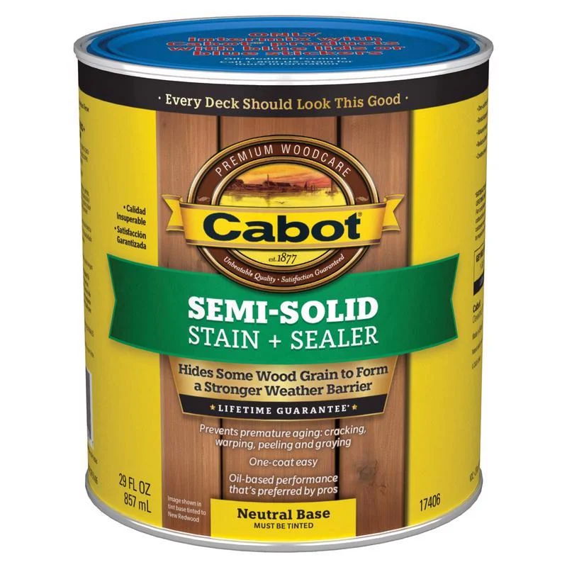 Cabot Semi-Solid Low VOC Semi-Solid Tintable Neutral Base Oil-Based Deck and Siding Stain 1 gal