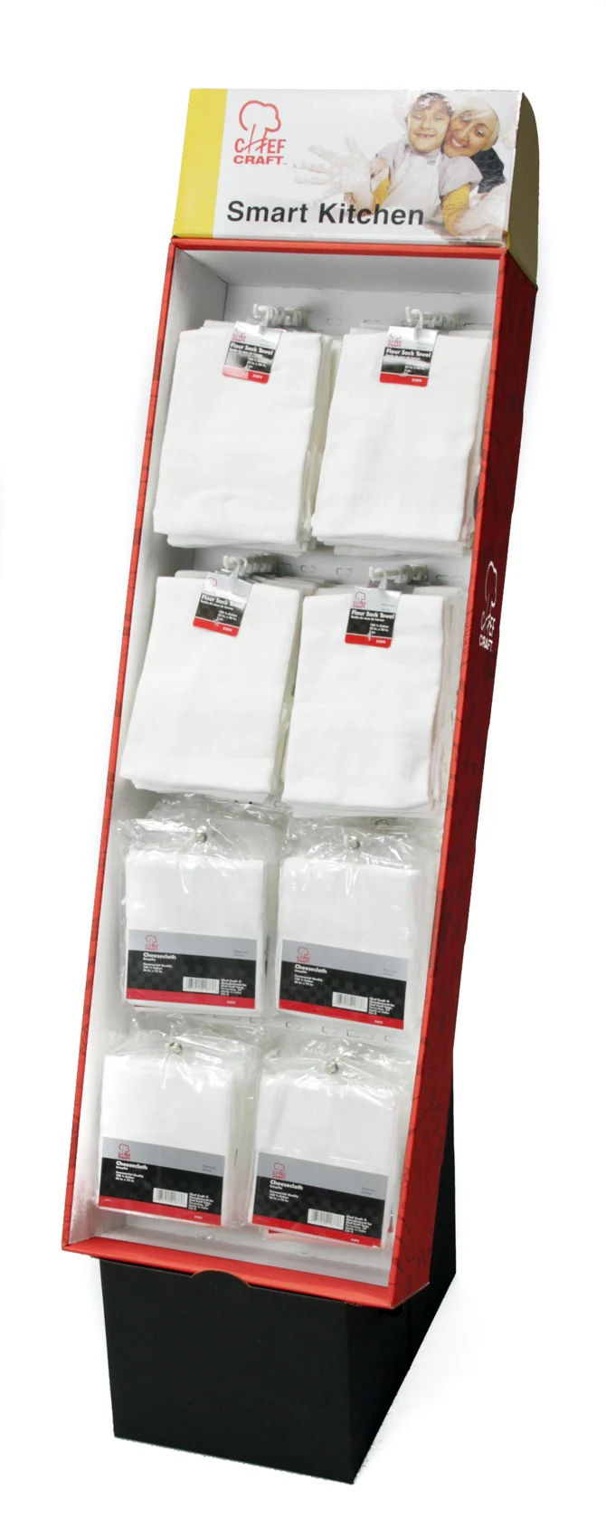 Cheese Cloths and Flour Sacks in Floor Display