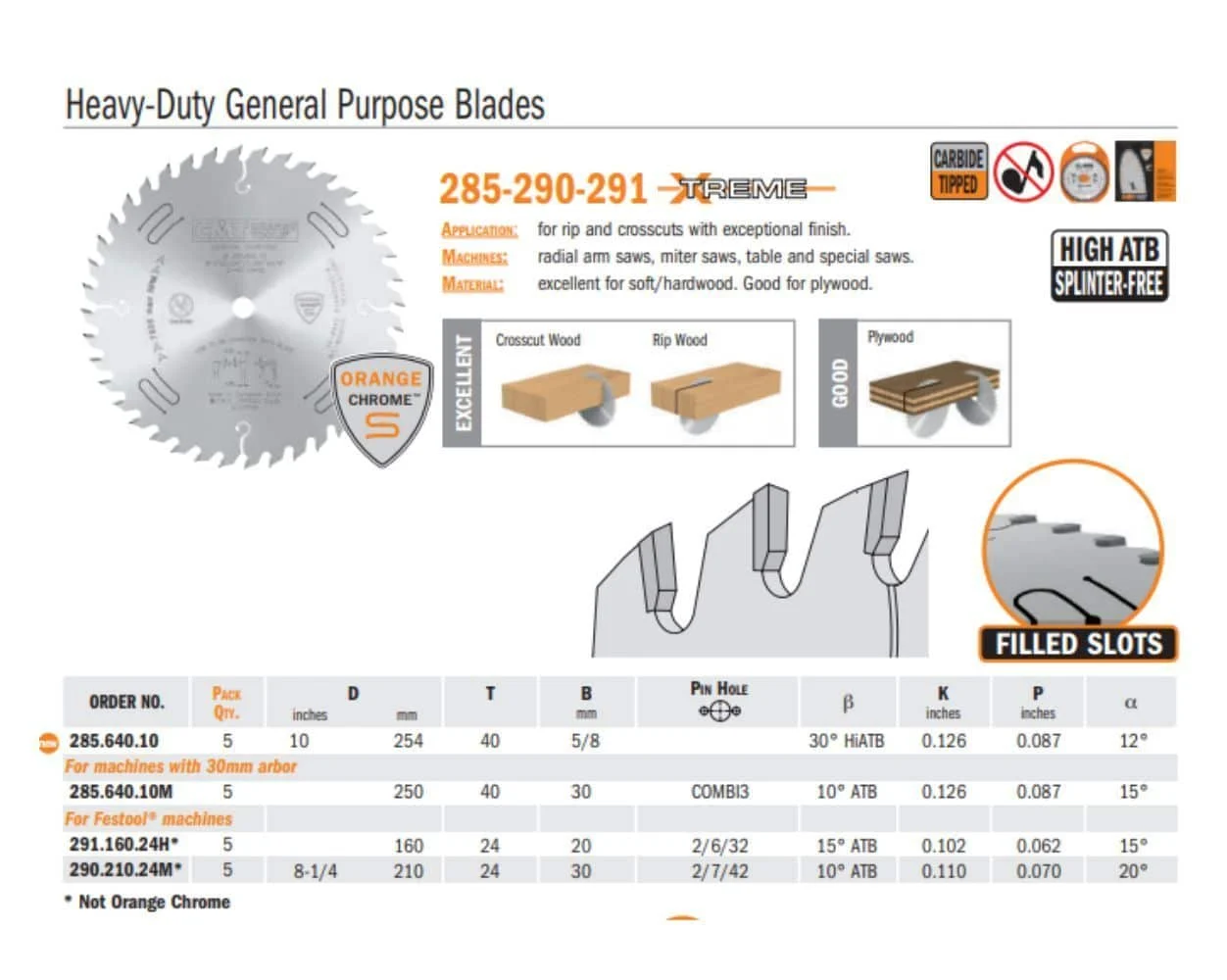 Chrome Heavy Duty General Purpose Saw Blades