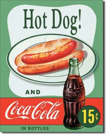 Coca-Cola & Hotdog Tin Sign