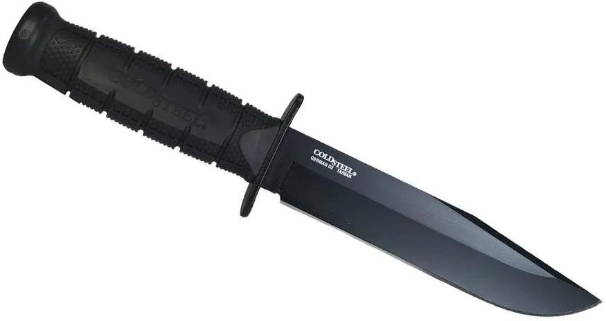 COLD STEEL Leatherneck SF 6-3/4″ German D2 Steel w/Black Powdercoat Clip Point Fixed Blade Outdoor Camping Hunting Utility Knife | 5″ Kray-Ex Handle, Weather-Resistant Secure-Ex Sheath