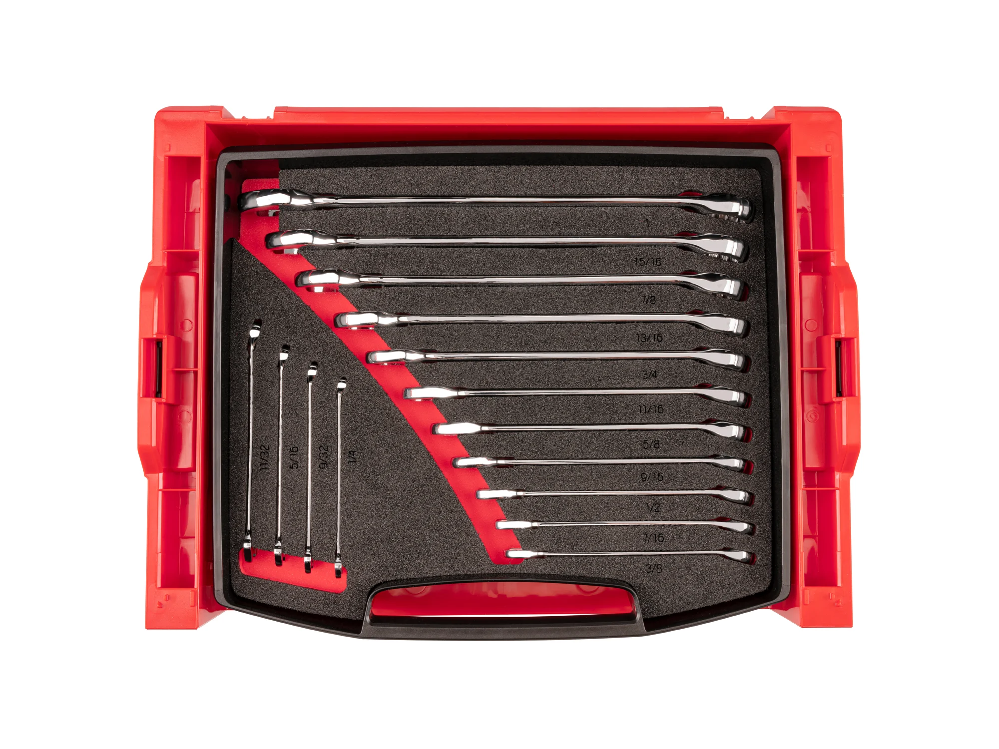 Combination Wrench Set with Open Top Drawer and Rack (15-Piece)