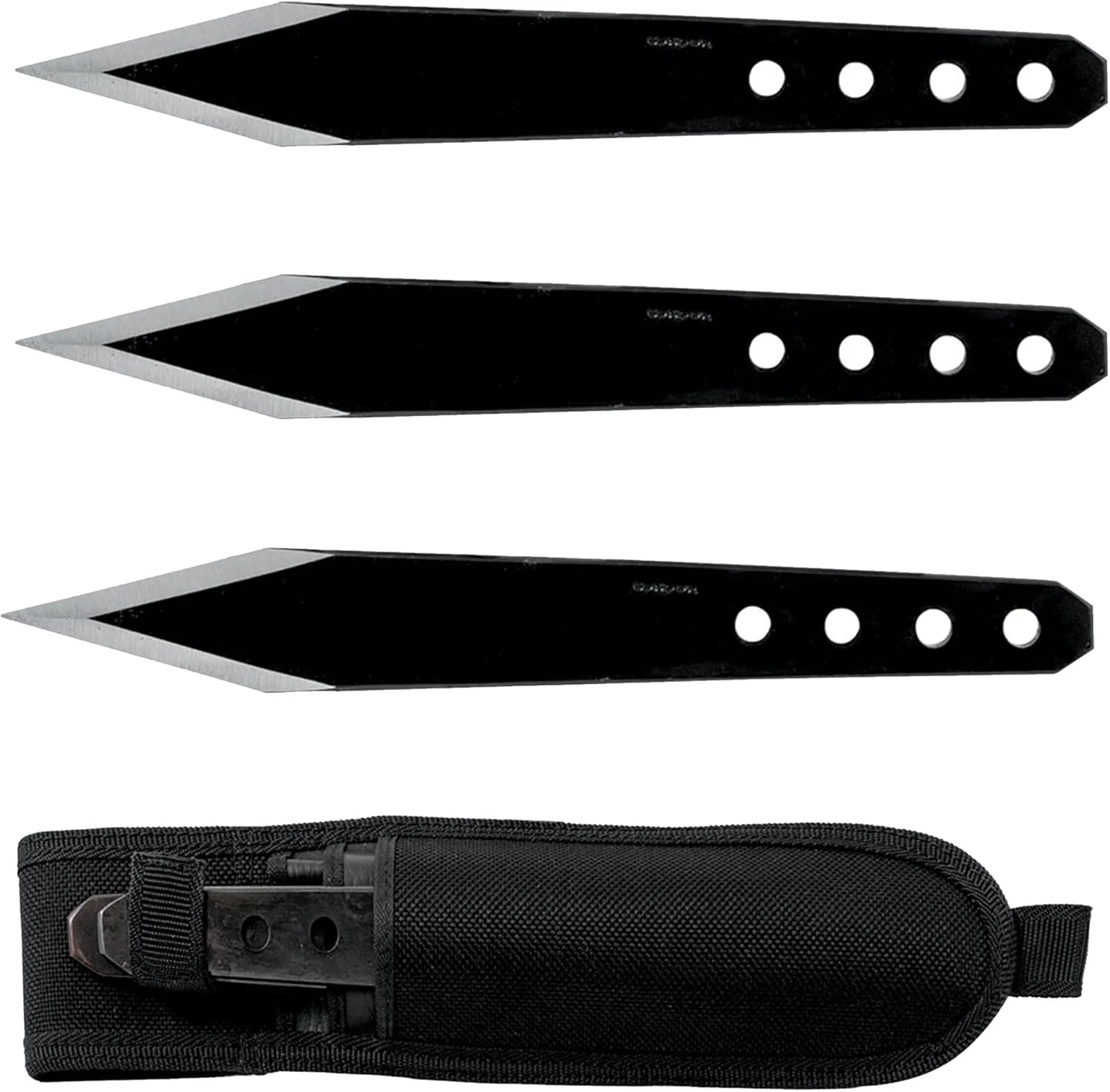 Condor Tool & Knife Half Spin Throwing Knife Set – 1075 High Carbon Steel with a Natural Finish – Ballistic Nylon Sheath – Set of 3-7in Blade – 6mm Thick – 32.1oz