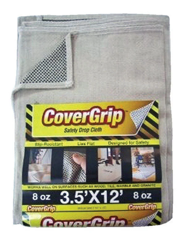 CoverGrip 3.5 ft. W X 12 ft. L X 1.5 mil 8 oz Safety Canvas Drop Cloth