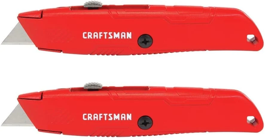 CRAFTSMAN Utility Knife, Retractable Blade, 2 Pack (CMHT10382)