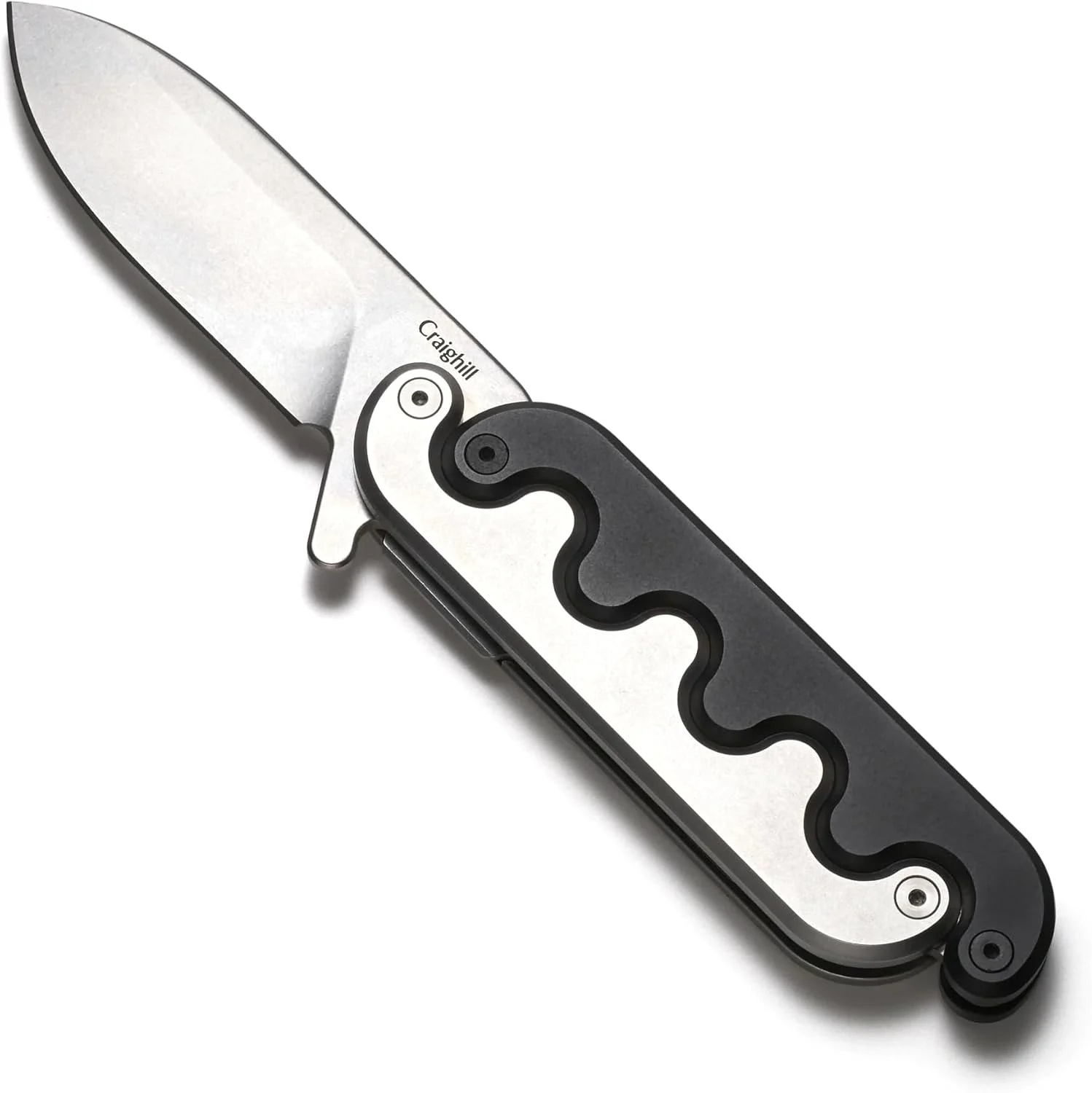 Craighill Sidewinder Knife – Collector’s Folding Pocket Knife with 2.5″ 12C27N Steel Blade, Liner Lock Cutting Tool, Sculptural Design, Stainless Steel – 5.6 oz