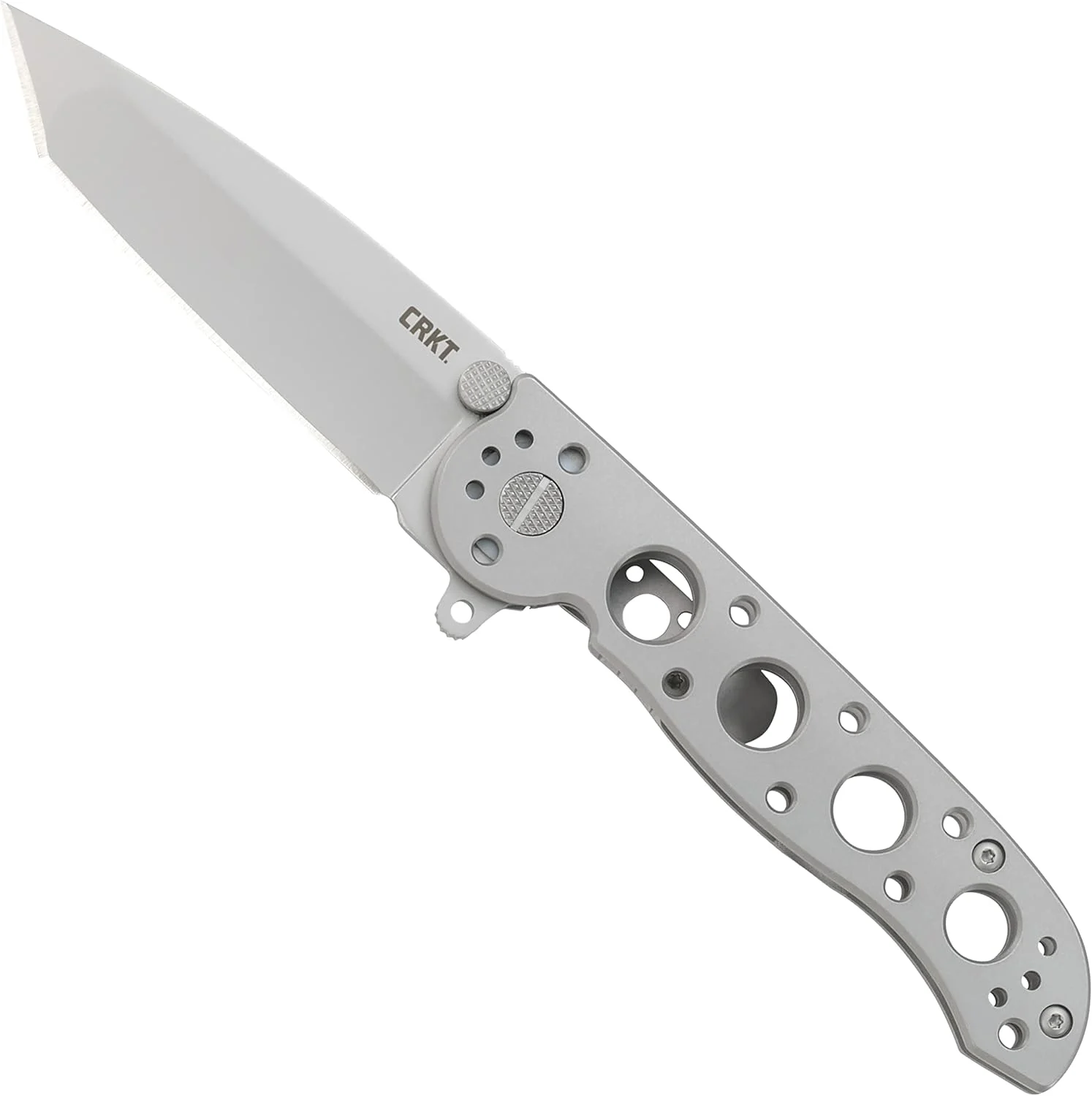 CRKT M16-03SS EDC Folding Pocket Knife: Sandvik Frame Lock, 4-Position Pocket Clip Bead Blast Blade, Stainless Steel Handle