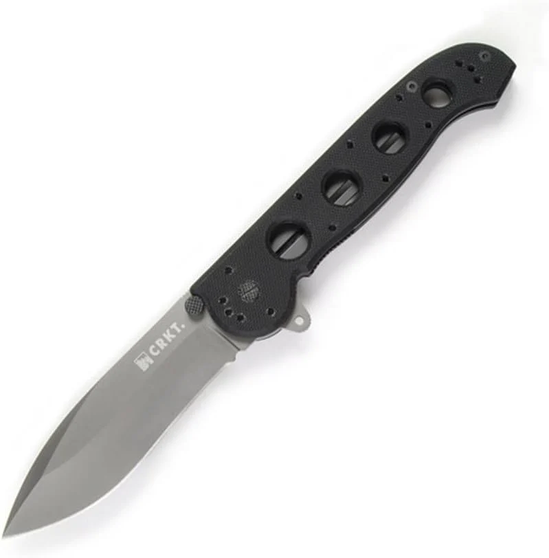 CRKT M21-04G EDC Folding Pocket Knife: Everyday Carry, Black Blade, Automated Liner Safety, G10 Handle, Reversible Pocket Clip