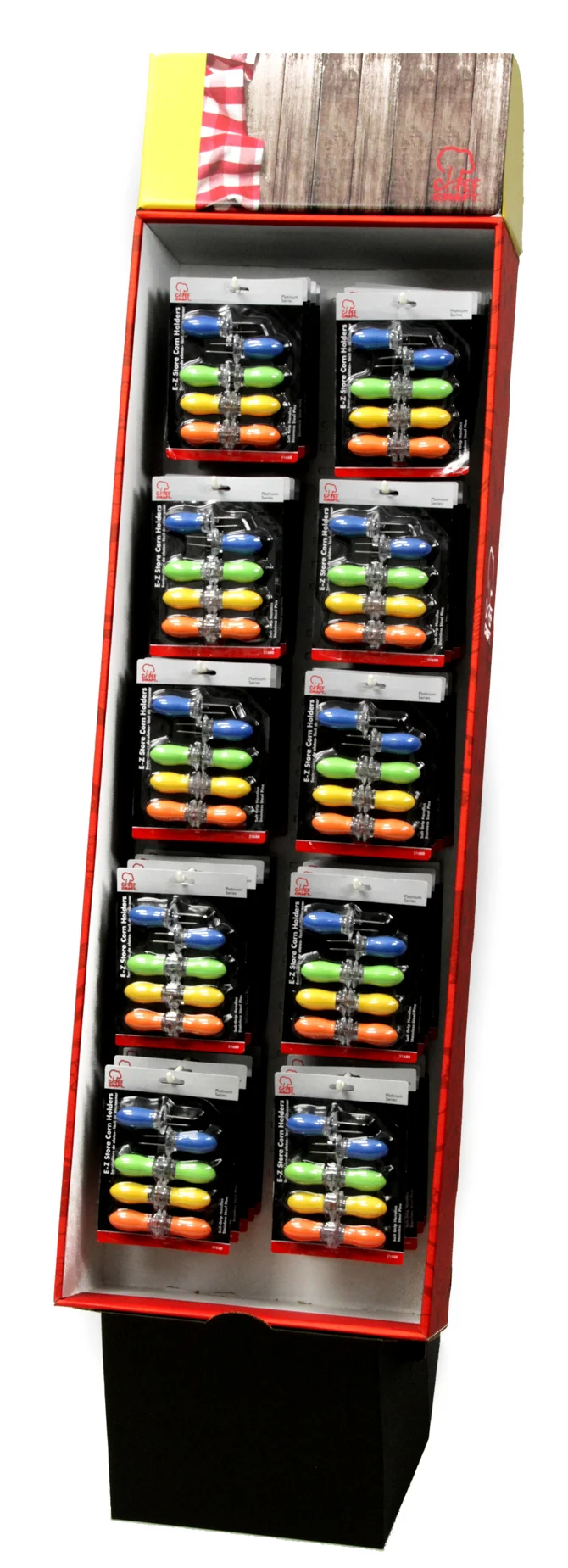 E-Z Store Corn Holders in Floor Display