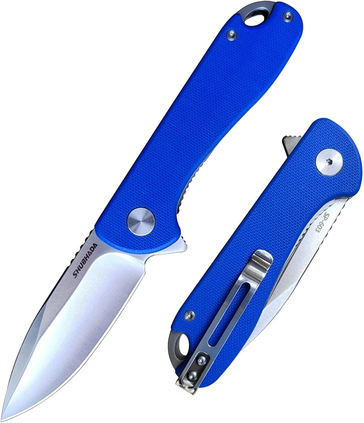 EDC Folding Pocket Knife: Low Profile Gentleman’s Knife, 2.97″ D2 Satin Blade,IKBS Ball Bearing Pivot,G-10 Handles, Liner Lock,Everyday Carry (Blue)