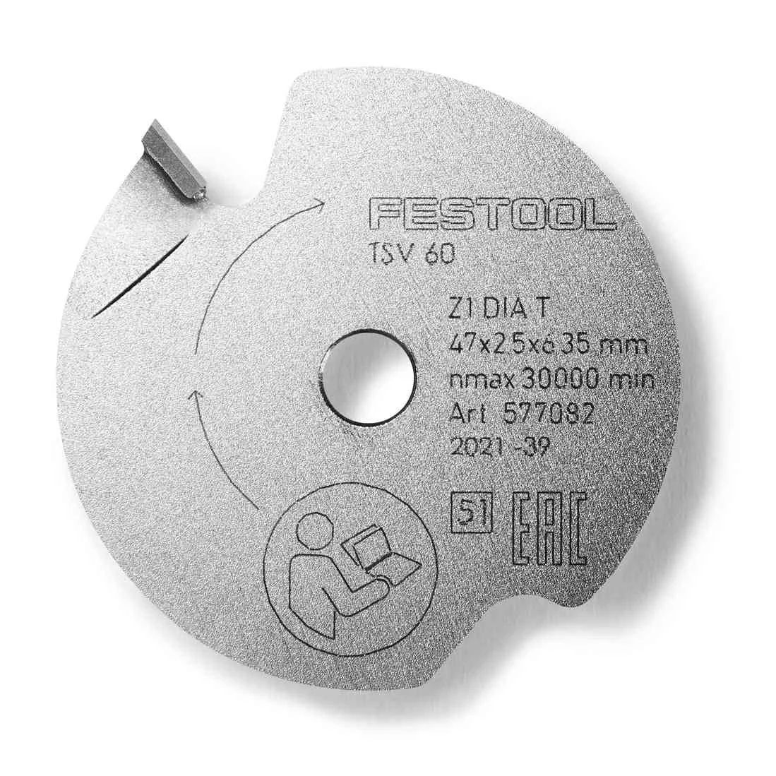 Festool 577082 Scoring saw blade DIA 47x2,5x6,35 T1 UNIVERSAL