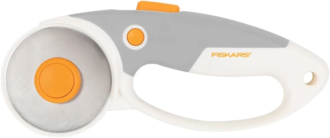 Fiskars Titanium Rotary Cutter, Ø 60 mm, For Right- and Left-handed Users, Orange/White/Grey, 1004753